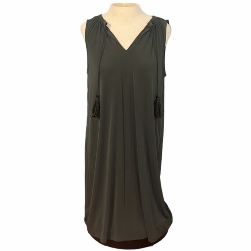 Michael Kors Women’s Mid Length Dress Sleeveless V-Neck Ivy green medium